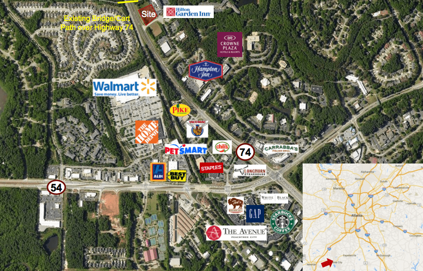 Bridge Park Center Map with surrounding businesses